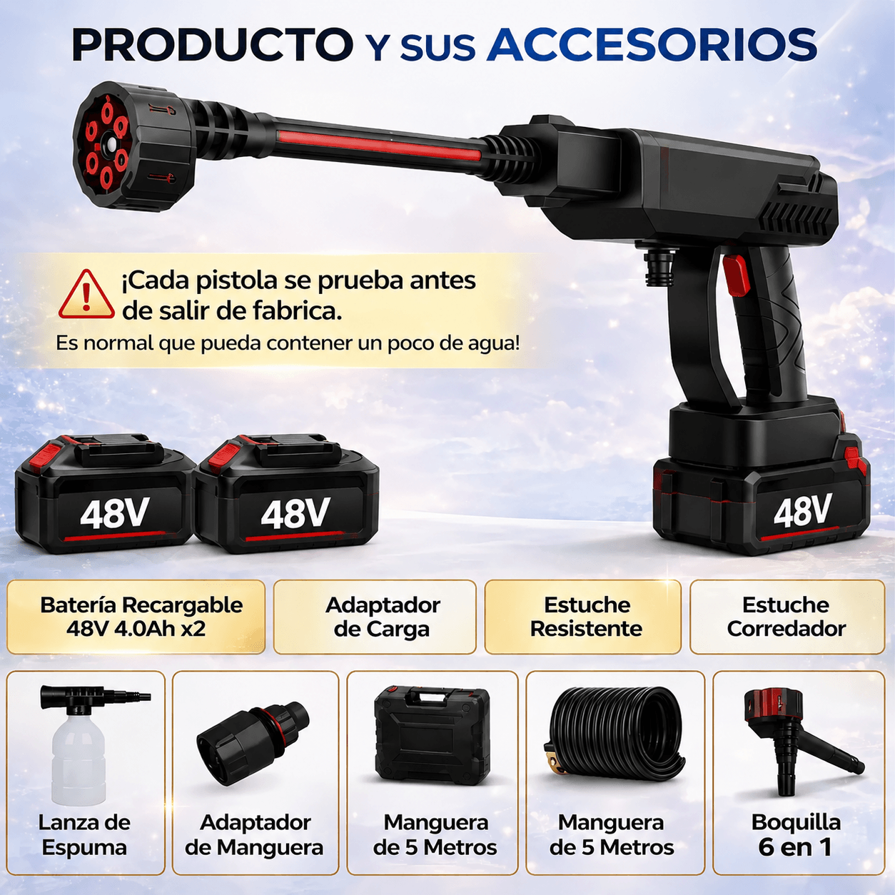GRAN OFERTA HIDROLAVADORA | Portátil Inalámbrica 48V con 2 Baterías