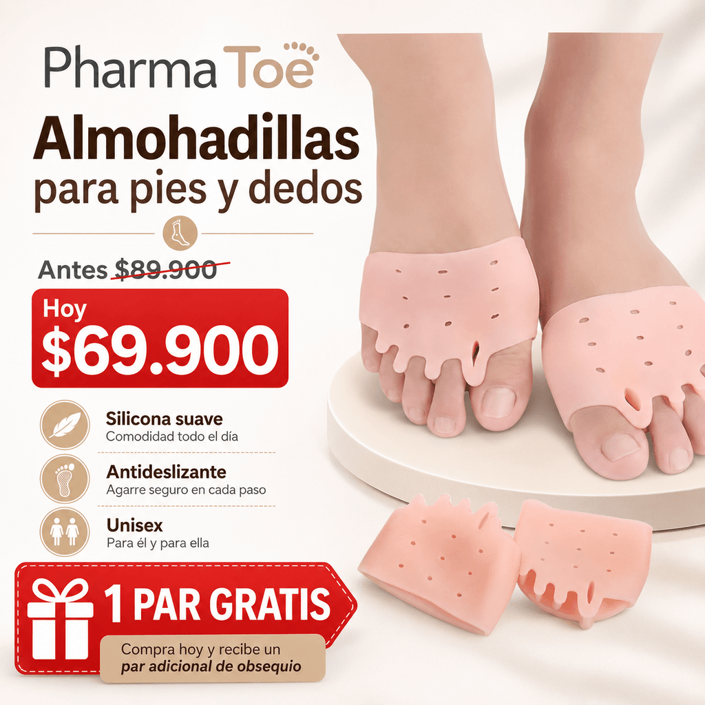 GRAN OFERTA 2x1 PharmaToe™: Almohadillas Terapéuticas con Separador de Dedos