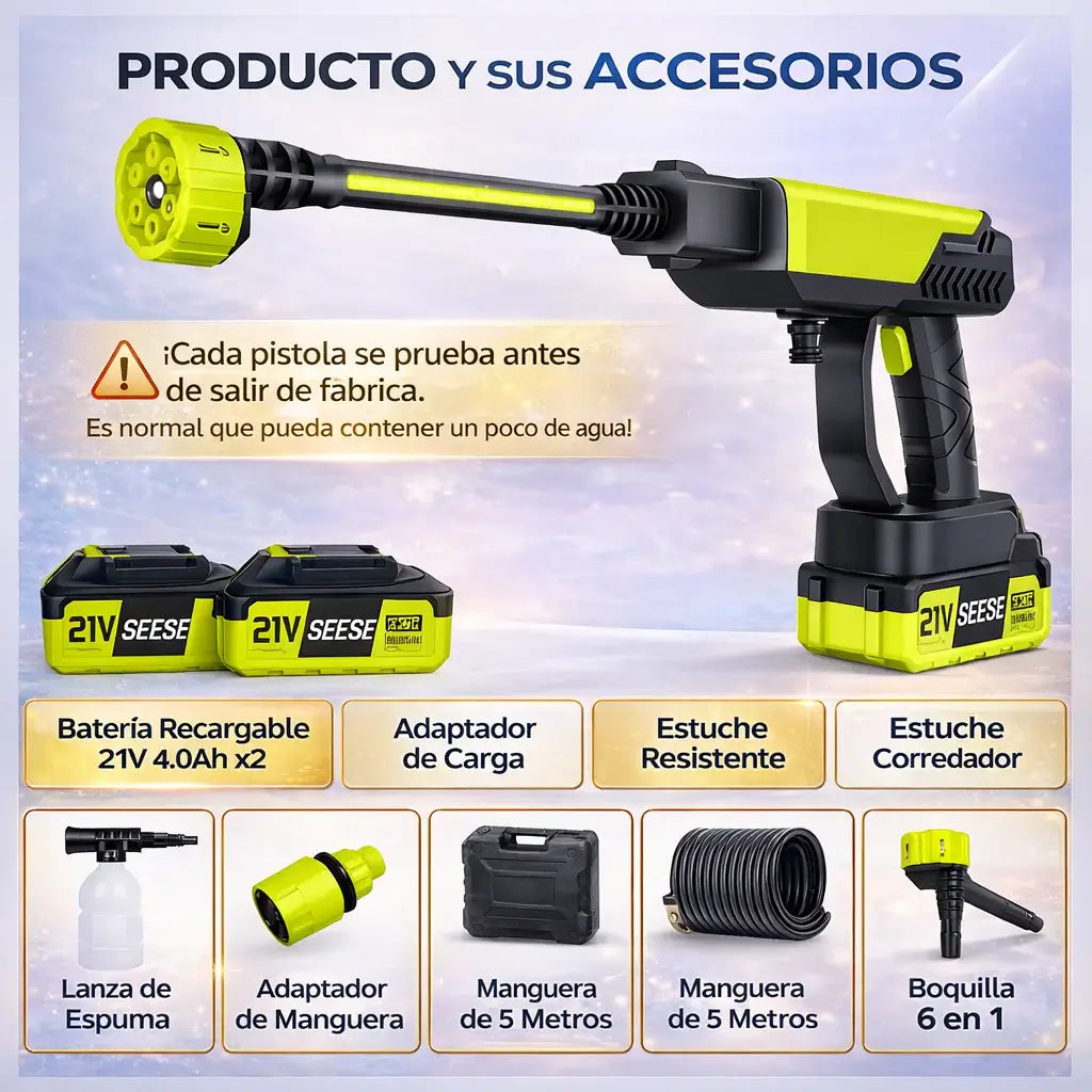 GRAN OFERTA CGP™ Hidrolavadora Portátil Inalámbrica 48V con 2 Baterías