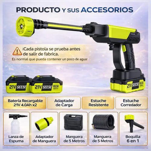 GRAN OFERTA CGP™ Hidrolavadora Portátil Inalámbrica 48V con 2 Baterías